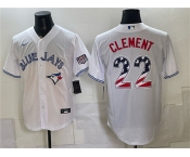 Men's Toronto Blue Jays #22 Ernie Clement White 2026 USA 250 Fourth of July Stitched Baseball Jersey