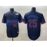 Men's Toronto Blue Jays #25 Anthony Santander Navy 2025 World Series City Connect Limited Stitched Baseball Jersey Men's Toronto Blue Jays #25 Anthony Santander Navy 2025 World Series City Connect Limited Stitched Baseball Jersey