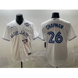 Men's Toronto Blue Jays #26 Matt Chapman White 2025 World Series Home Cool Base Stitched Jersey