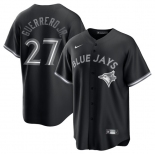 Men's Toronto Blue Jays #27 Vladimir Guerrero Jr. Black Lights Out Limited Stitched Jersey