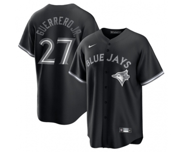 Men's Toronto Blue Jays #27 Vladimir Guerrero Jr. Black Lights Out Limited Stitched Jersey