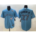 Men's Toronto Blue Jays #27 Vladimir Guerrero Jr. Blue 2025 World Series Cool Base Stitched Baseball Jersey