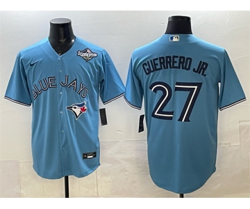 Men's Toronto Blue Jays #27 Vladimir Guerrero Jr. Blue 2025 World Series Cool Base Stitched Baseball Jersey