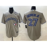 Men's Toronto Blue Jays #27 Vladimir Guerrero Jr. Gray 2025 World Series Cool Base Stitched Baseball Jersey Men's Toronto Blue Jays #27 Vladimir Guerrero Jr. Gray 2025 World Series Cool Base Stitched Baseball Jersey