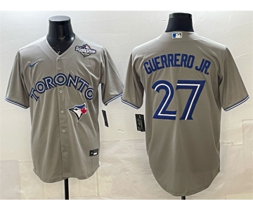 Men's Toronto Blue Jays #27 Vladimir Guerrero Jr. Gray 2025 World Series Cool Base Stitched Baseball Jersey