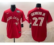 Men's Toronto Blue Jays #27 Vladimir Guerrero Jr. Red 2025 World Series Cool Base Stitched Baseball Jersey Men's Toronto Blue Jays #27 Vladimir Guerrero Jr. Red 2025 World Series Cool Base Stitched Baseball Jersey