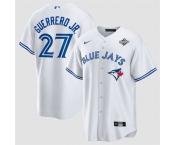 Men's Toronto Blue Jays #27 Vladimir Guerrero Jr. White 2025 World Series Home Cool Base Stitched Jersey Men's Toronto Blue Jays #27 Vladimir Guerrero Jr. White 2025 World Series Home Cool Base Stitched Jersey