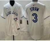 Men's Toronto Blue Jays #3 Myles Straw White Limited Jersey