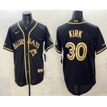 Men's Toronto Blue Jays #30 Alejandro Kirk Black Gold Limited Stitched Jersey Men's Toronto Blue Jays #30 Alejandro Kirk Black Gold Limited Stitched Jersey