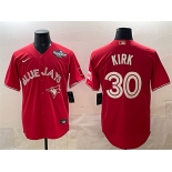 Men's Toronto Blue Jays #30 Alejandro Kirk Red 2025 World Series Cool Base Stitched Baseball Jersey