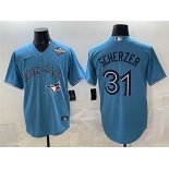 Men's Toronto Blue Jays #31 Max Scherzer Blue 2025 World Series Cool Base Stitched Baseball Jersey