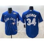 Men's Toronto Blue Jays #34 Kevin Gausman Royal 2025 World Series Cool Base Stitched Baseball Jersey Men's Toronto Blue Jays #34 Kevin Gausman Royal 2025 World Series Cool Base Stitched Baseball Jersey