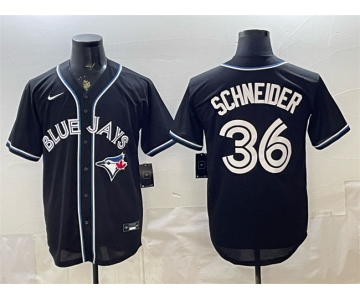 Men's Toronto Blue Jays #36 Davis Schneider 2026 Fashion Replica Black Out Stitched Baseball Jersey
