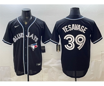 Men's Toronto Blue Jays #39 Trey Yesavage 2026 Fashion Replica Black Out Stitched Baseball Jersey