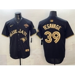 Men's Toronto Blue Jays #39 Trey Yesavage Black Gold 2025 American League Champions Limited Stitched Baseball Jersey