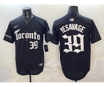 Men's Toronto Blue Jays #39 Trey Yesavage Black Gothic North Edition Limited Stitched Baseball Jersey