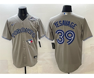 Men's Toronto Blue Jays #39 Trey Yesavage Gray 2025 World Series Cool Base Stitched Baseball Jersey