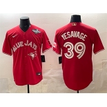 Men's Toronto Blue Jays #39 Trey Yesavage Red 2025 World Series Cool Base Stitched Baseball Jersey Men's Toronto Blue Jays #39 Trey Yesavage Red 2025 World Series Cool Base Stitched Baseball Jersey