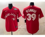 Men's Toronto Blue Jays #39 Trey Yesavage Red 2025 World Series Cool Base Stitched Baseball Jersey Men's Toronto Blue Jays #39 Trey Yesavage Red 2025 World Series Cool Base Stitched Baseball Jersey