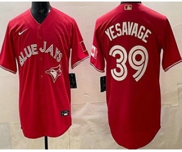 Men's Toronto Blue Jays #39 Trey Yesavage Red Cool Base Jersey