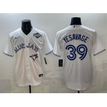 Men's Toronto Blue Jays #39 Trey Yesavage White 2025 World Series Home Cool Base Stitched Baseball Jersey Men's Toronto Blue Jays #39 Trey Yesavage White 2025 World Series Home Cool Base Stitched Baseball Jersey