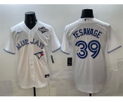 Men's Toronto Blue Jays #39 Trey Yesavage White 2025 World Series Home Cool Base Stitched Baseball Jersey Men's Toronto Blue Jays #39 Trey Yesavage White 2025 World Series Home Cool Base Stitched Baseball Jersey
