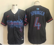 Men's Toronto Blue Jays #4 George Springer Navy 2024 City Connect Limited Stitched Baseball Jersey