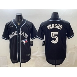 Men's Toronto Blue Jays #5 Daulton Varsho 2026 Fashion Replica Black Out Stitched Baseball Jersey Men's Toronto Blue Jays #5 Daulton Varsho 2026 Fashion Replica Black Out Stitched Baseball Jersey