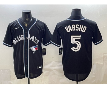 Men's Toronto Blue Jays #5 Daulton Varsho 2026 Fashion Replica Black Out Stitched Baseball Jersey