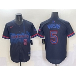 Men's Toronto Blue Jays #5 Daulton Varsho Navy 2024 City Connect Limited Stitched Baseball Jersey