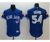 Men's Toronto Blue Jays #54 Roberto Osuna Majestic Blue Fashion Stars & Stripes Flex Base Player Jersey Men's Toronto Blue Jays #54 Roberto Osuna Majestic Blue Fashion Stars & Stripes Flex Base Player Jersey