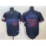 Men's Toronto Blue Jays #59 Brandon Valenzuela Navy 50 Seasons Patch 2024 City Connect Limited Stitched Baseball Jersey Men's Toronto Blue Jays #59 Brandon Valenzuela Navy 50 Seasons Patch 2024 City Connect Limited Stitched Baseball Jersey