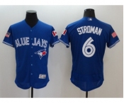 Men's Toronto Blue Jays #6 Marcus Stroman Majestic Blue Fashion Stars & Stripes Flex Base Player Jersey Men's Toronto Blue Jays #6 Marcus Stroman Majestic Blue Fashion Stars & Stripes Flex Base Player Jersey