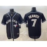 Men's Toronto Blue Jays #7 Kazuma Okamoto 2026 Fashion Replica Black Out Stitched Baseball Jersey Men's Toronto Blue Jays #7 Kazuma Okamoto 2026 Fashion Replica Black Out Stitched Baseball Jersey