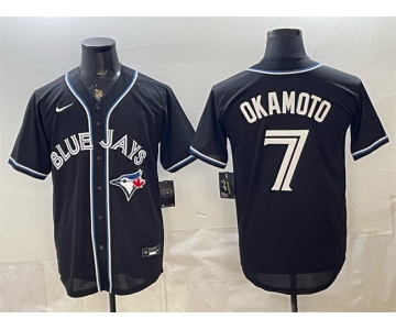 Men's Toronto Blue Jays #7 Kazuma Okamoto 2026 Fashion Replica Black Out Stitched Baseball Jersey