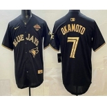 Men's Toronto Blue Jays #7 Kazuma Okamoto Black Gold 2025 American League Champions Limited Stitched Jersey