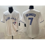 Men's Toronto Blue Jays #7 Kazuma Okamoto White 2025 Cool Base Stitched Baseball Jersey