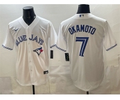 Men's Toronto Blue Jays #7 Kazuma Okamoto White 2025 Cool Base Stitched Baseball Jersey
