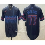 Men's Toronto Blue Jays #77 Louis Varland Black City Limited Jersey Men's Toronto Blue Jays #77 Louis Varland Black City Limited Jersey