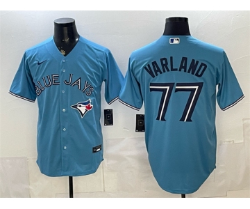 Men's Toronto Blue Jays #77 Louis Varland Blue Stitched Baseball Jersey