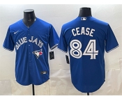 Men's Toronto Blue Jays #84 Dylan Cease Blue 2025 Cool Base Stitched Baseball Jersey