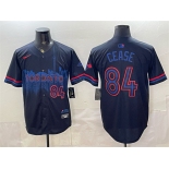 Men's Toronto Blue Jays #84 Dylan Cease Navy 2024 City Connect Limited Stitched Baseball Jersey Men's Toronto Blue Jays #84 Dylan Cease Navy 2024 City Connect Limited Stitched Baseball Jersey
