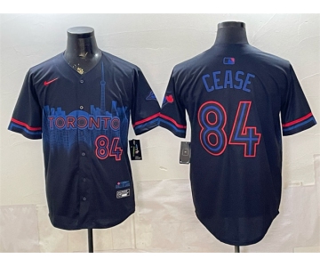 Men's Toronto Blue Jays #84 Dylan Cease Navy 2024 City Connect Limited Stitched Baseball Jersey