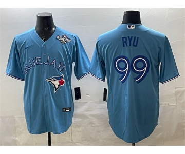 Men's Toronto Blue Jays #99 Hyun-jin Ryu Blue 2025 World Series Cool Base Stitched Baseball Jersey