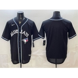 Men's Toronto Blue Jays Blank 2026 Fashion Replica Black Out Stitched Baseball Jersey Men's Toronto Blue Jays Blank 2026 Fashion Replica Black Out Stitched Baseball Jersey