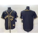Men's Toronto Blue Jays Blank Black Gold Cool Base Stitched Jersey Men's Toronto Blue Jays Blank Black Gold Cool Base Stitched Jersey