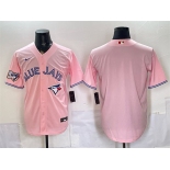 Men's Toronto Blue Jays Blank Pink 50 Seasons Patch Stitched Baseball Jersey Men's Toronto Blue Jays Blank Pink 50 Seasons Patch Stitched Baseball Jersey