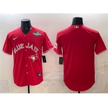 Men's Toronto Blue Jays Blank Red 2025 World Series Home Cool Base Stitched Baseball Jersey