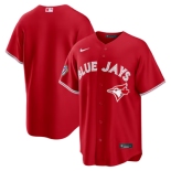 Men's Toronto Blue Jays Blank Red 50 Seasons Patch Stitched Baseball Jersey