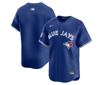 Men's Toronto Blue Jays Blank Royal 50 Seasons Patch Stitched Baseball Jersey